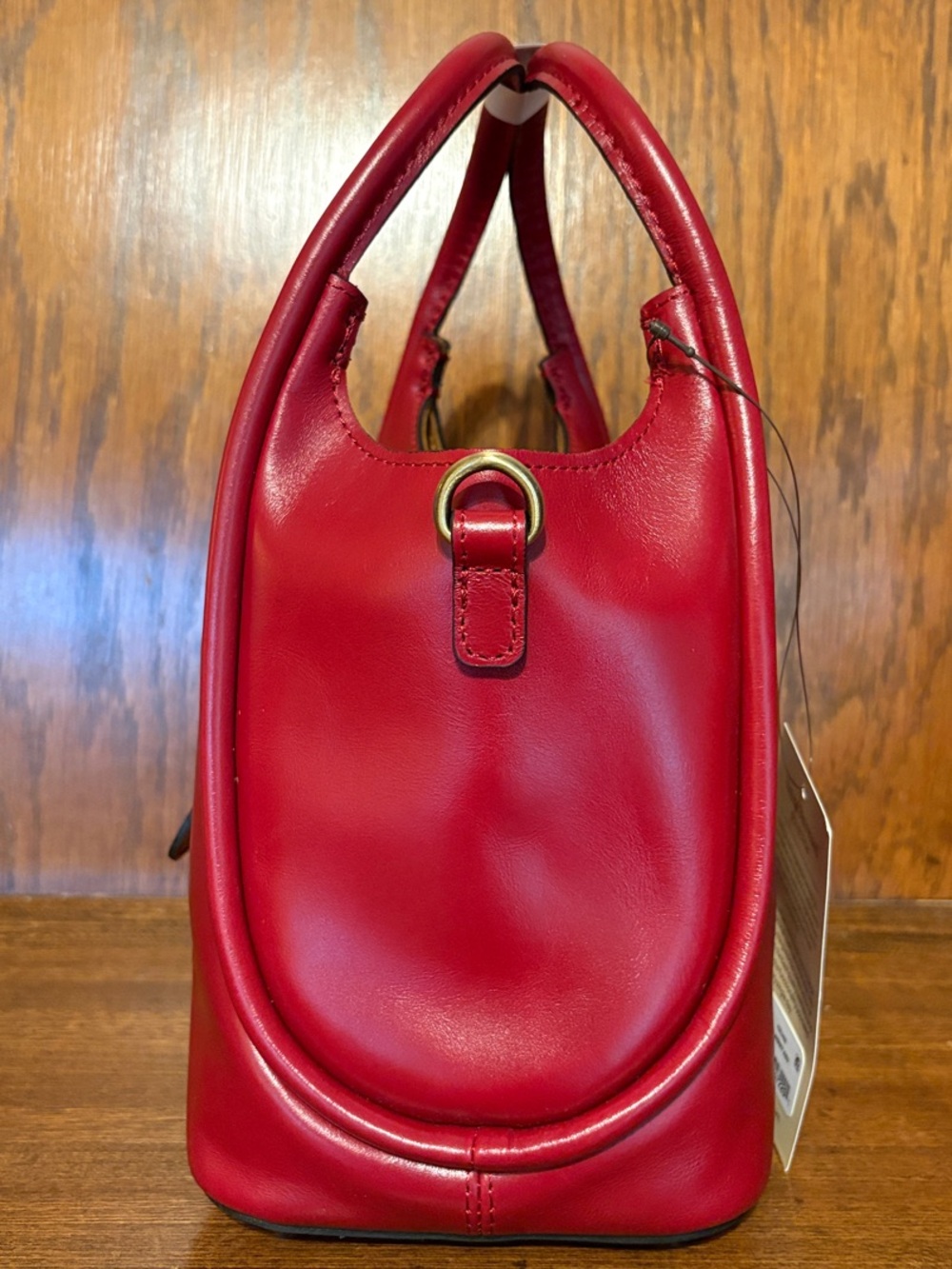 NWT-Patricia Nash-Leather-Halina-Top Handle Hobo w/Strap-Buckle-Berry Red-$199 - Picture 4 of 16